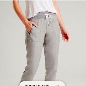 Women’s Gray Casual Linen  Pants
